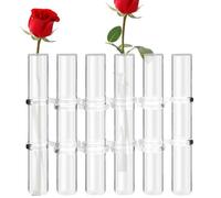 Jarrón de flores con bisagra - 6 unidades/8 unidades jarrones de mesa transparentes para flores | jarrones pequeños con bisagras con gancho y cepillo, botella de tubo de vidrio hidropónico, jarrón de