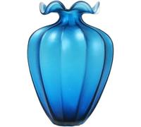 Jarrón de flores de Dried Flower Blue Frosted Glass Modern Simple Decoration Living Room Office Hydroponic Ornament Decorative