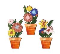 Jarrón de flores de madera para pared, escultura bohemia de granja, juego de decoración de jarrón de flores, profundidad texturizada, función estética rústica para sala de estar, comedor, decoración