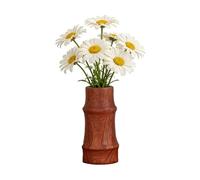 Jarrón de flores de madera rústica - 25cm decorativo de madera contenedor, vintage centro, decoración de mesa hecha a mano | Jarrones para flores sala de estar comedor cocina oficina boda hogar baño