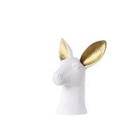 Jarrón de Flores Jarrón de cerámica con Forma Animal Orejas Doradas, Arte Hecho a Mano, arreglo Floral, Manualidades Decoración para el hogar(Deer 11in)