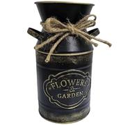 Jarrón de Flores, jarrón de Granja rústica con decoración de Cuerda jarrones Decorativos de Jarra de Leche de Metal de Hierro galvanizado con Mango para la Mesa de la Mesa de arreglos Florales Boda
