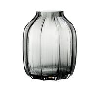 Jarrón de flores minimalista moderno de estilo europeo, un jarrón alto grande, transparente y acanalado adecuado for exhibir en la consola central de mesas de comedor y entornos.(14 * 21cm)