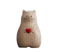 Jarrón de gato de madera maciza hecho a mano: una estatua de gato única, un regalo para los amantes de los gatos. Disponible en Australia.