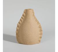 Jarrón de gres beige, 26 cm