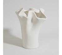 Jarrón de gres blanco roto, 29 cm