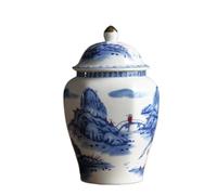 Jarrón de jengibre, moderno jarrón decorativo de cerámica con tapa, tarro de porcelana para decoración de mesa