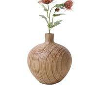 Jarrón de madera de roble natural, jarrón de mesa para flores, adorno natural para el hogar, jarrón de madera en miniatura de roble , jarrón de madera rústico compacto para cenas, fiestas