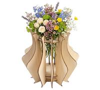 Jarrón de Madera para Flores Lego, Puzzle de Madera Rosas Girasol Tulipán Loto, Jarrón de Rompecabezas de Madera 3D para Botánicos, Decoración de Sala de Estar (20 x 20cm)