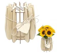 Jarrón de Madera para Ramo de Flores de Lego, Jarrón 3D Estilo Puzzle Compatible con la colección Lego Botanicals, Rosas, Girasoles para decoración de Adultos