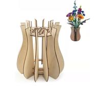 Jarrón de Madera para Ramo de Flores, Florero Rompecabezas 3D Compatible con Bloques de Construcción Botánicos, Decoración de Hogar y Oficina, Regalo para Amantes de Las Flores
