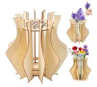 Jarrón De Maderas 3D, Jarrón de Madera Rompecabezas, Compatible con Lego Rosas, Cerezo, Girasoles, Base Decorativa para Bouquet Lego, Decoración Hogar e Idea Regalo para Adultos (C)