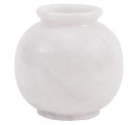 Jarrón de mármol de 12,7 cm Hecho a Mano, diseño oceánico, pequeño y Decorativo para Flores Frescas o Pampa. Ideal como Centro de Mesa y decoración rústica Moderna para hogar, Cocina o baño (White)