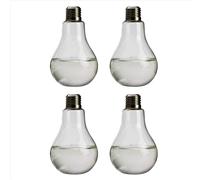 Jarrón de mesa con forma de bulbo de vidrio transparente, 4 unidades, para plantas, flores, hogar, jardín, decoración de bodas.