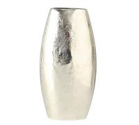 Jarrón de mesa escultural plateado moderno, metal, alto, delgado, hecho a mano, aluminio fundido, 2.5 pulgadas de largo x 4.25 pulgadas de ancho x 8.75 pulgadas de alto pulgadas (17.0 x 6.0 x 22.0 cm)