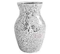 Jarrón de Mosaico, jarrón de Cristal craquelado con Espejo, jarrones Plateados de 7, 9 Pulgadas para centros de Mesa, Decorativo Antideslizante para el hogar, Oficina, Boda, Fiesta, decoración de me
