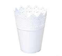 Jarrón de resina de polipropileno con apertura superior de 11 cm y base de 7 cm para una proporción equilibrada y una colocación segura en superficies (blanco)