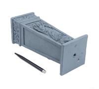 Jarrón de resina para cementerio con pincho, soporte de flores conmemorativas gris de 15.1 pulgadas para homenajes junto a la tumba, decoración de jardín al aire libre, resistente a la intemperie