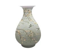 Jarrón de rompecabezas 3D, 140 piezas de flores de rompecabezas, estilo chino, flor de ciruelo y patrón de pájaros, no requiere pegamento, decorativo para decoración del hogar, regalo único para los