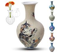 Jarrón de Rompecabezas 3D for Adultos, 164 Piezas, Rompecabezas de Bricolaje, con Columna de Agua, Perfecto for exhibir Flores y arreglos Florales Reales o Artificiales (Plum Blossom)