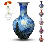 Jarrón de Rompecabezas 3D for Adultos, 164 Piezas, Rompecabezas de Bricolaje, con Columna de Agua, Perfecto for exhibir Flores y arreglos Florales Reales o Artificiales (Estrella y Luna)