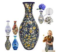 Jarrón de Rompecabezas 3D para Adultos, Flores de Arte Único para Arreglos Florales y Decoración del Hogar, Maceta Desmontable de 160 Piezas Curvadas