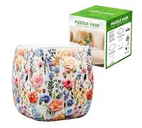 Jarrón de Rompecabezas 3D para Adultos y niños DIY Tarro de Rompecabezas de plástico Curvado Florero de suculentas para arreglos Florales y decoración del hogar 4.3x4.3x4.3 Pulgadas, Décorations d'ét