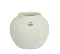 Jarrón de terracota, 20 x 16 cm, forma esférica, con diseño rugoso, reciclado y hecho a mano, jarrón decorativo, jarrón de mesa estable, decoración de salón, jarrón de cerámica moderno, jarrón para