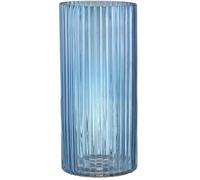 Jarrón de vidrio acanalado de KAYLETIN para flores, jarrones de vidrio azules para ramos, jarrón floral, jarrones modernos para salón, dormitorio, mesa de comedor, oficina, boda, estantería, 25 cm