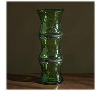 Jarrón De Vidrio Para Flores, Moderno, Verde, Transparente, De Bambú, Para Sala De Estar, Escritorio, Arreglo Floral, Hidropónico, Para Centro De Mesa Del Hogar Y Decoración De Oficina, Un Solo Color