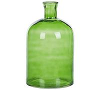 Jarrón de Vidrio Verde 31 cm Hecho a Mano Accesorio Decorativo Mesa Moderno Interior Pulao