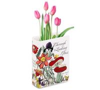 Jarrón decorativo grande en forma de libro, jarrones de libro de cerámica, 20.5 × 13 × 6.5 cm jarrones de cerámica para decoración del hogar, jarrón decorativo en forma de libro florero de cerámica