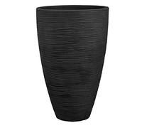 Jarrón Dehner Vino, Ø 40 cm, altura 60 cm, plástico, antracita