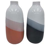 Jarrón DKD Home Decor 13 x 13 x 29 cm Tricolor Dolomita (2 Unidades)