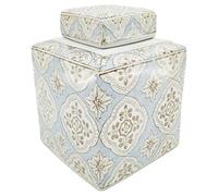 Jarrón DKD Home Decor 15,5 x 15,5 x 21,5 cm Porcelana Beige Azul Árabe