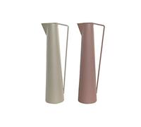 Jarrón DKD Home Decor 15 x 11 x 45 cm Beige Rosa Hierro (2 Unidades)