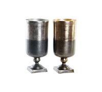 Jarrón DKD Home Decor Bicolor Aluminio Moderno 15 x 15 x 33 cm (2 Unidades)