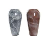 Jarrón DKD Home Decor Gris 24 x 24 x 45 cm Marrón Oscuro Moderno Lacado (2 Unidades)