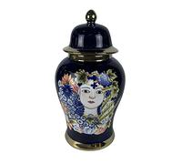 Jarrón DKD Home Decor Porcelana Negro Shabby Chic (22 x 22 x 42 cm)