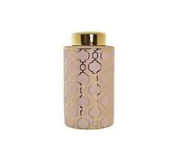 Jarrón DKD Home Decor Porcelana Rosa Dorado Oriental (17 x 17 x 32 cm)