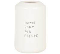 Jarrón dolomita crudo inscripción ''Merci pour les fleurs'' Alt.24 cm