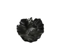 Jarron Flores Accesorios con Forma de jarrón cerámica, pétalos Patrones ondulados geométricos for arreglo Flores, decoración del hogar(Black Small)
