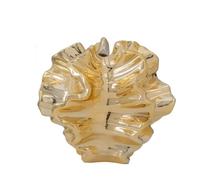 Jarron Flores Accesorios con Forma de jarrón cerámica, pétalos Patrones ondulados geométricos for arreglo Flores, decoración del hogar(Golden Large)
