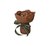 Jarron Flores Florero de cerámica con Forma Rosa, decoración Escritorio, Ramo Flores for el hogar, jarrones Florales Decorativos, estética for habitación(Brown)