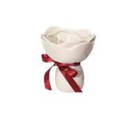 Jarron Flores Florero de cerámica con Forma Rosa, decoración Escritorio, Ramo Flores for el hogar, jarrones Florales Decorativos, estética for habitación(White)