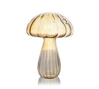 Jarron Flores Florero de Cristal con Forma Seta, Botella aromaterapia, Mesa Flor hidropónica Creativa for el hogar, decoración Sencilla(Yellow)