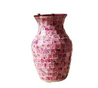 Jarron Flores Florero de Cristal Mosaico Pastoral, Muebles decoración for hogar y Restaurante(Style04)