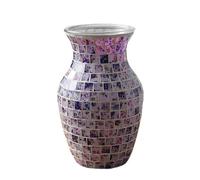 Jarron Flores Florero de Cristal Mosaico Pastoral, Muebles decoración for hogar y Restaurante(Style05)