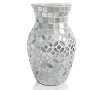 Jarron Flores Florero de Cristal Mosaico Pastoral, Muebles decoración for hogar y Restaurante(Style08)