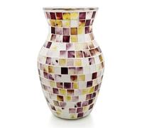Jarron Flores Florero de Cristal Mosaico Pastoral, Muebles decoración for hogar y Restaurante(Style09)